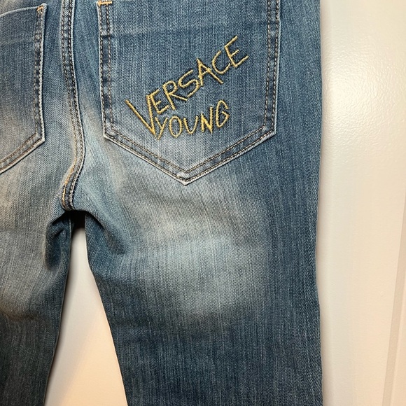 Authentic Versace Kids Straight Leg Blue Jeans - Picture 5 of 10